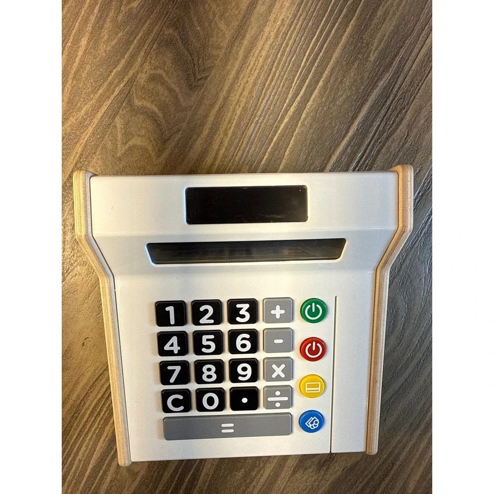IKEA DUKTIG Toy Cash Register Kids White Solar Powered Educational Wood Works
